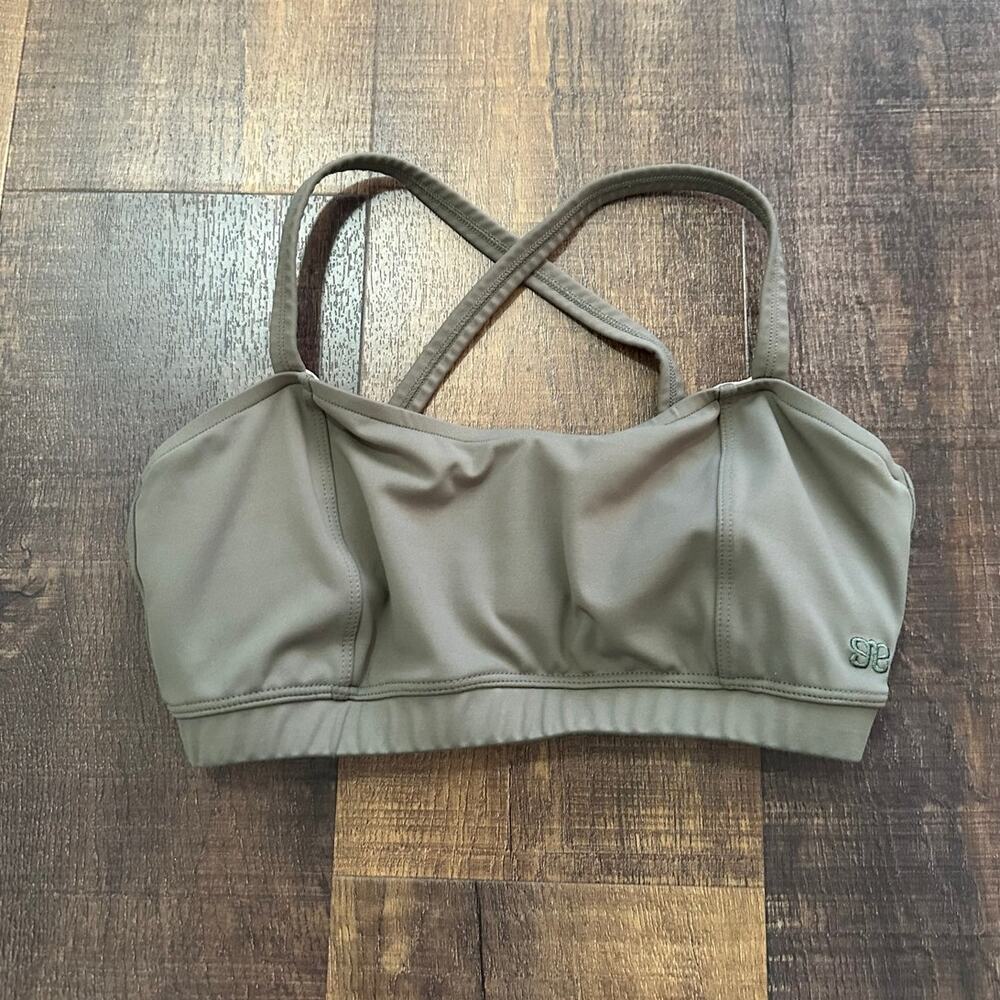 Albion Fit Olive Green Bikini Swim Top Small